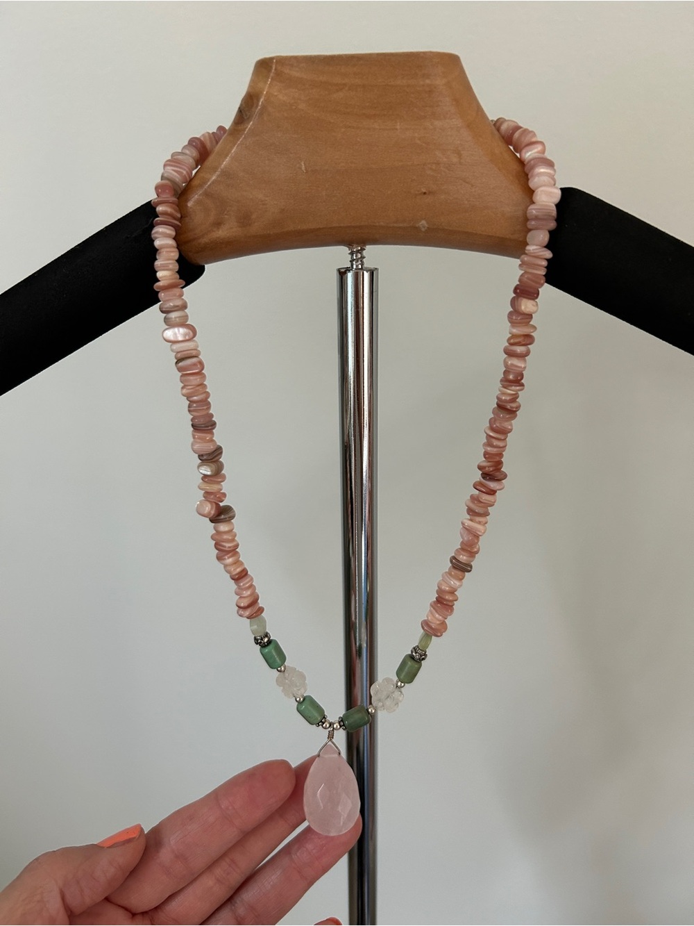 Vintage Barse Rose quartz & turquoise necklace